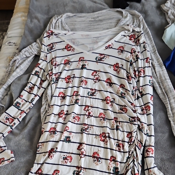 Motherhood Maternity Long Sleeve Tops - Pink, Blue, Gray - Picture 2 of 2